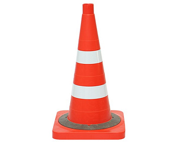 Конус дорожный (КС-2.8.0) (Оранжевый, с 2-мя светоотражающими полосами, утяжеленный) 