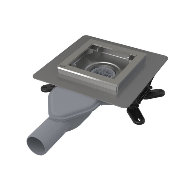 AlcaPlast APV120 Сливной трап 130x130x50 с бок.под.(без решотки)