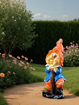 Садовая фигура "Гном с мотыгой" 48см 4074847