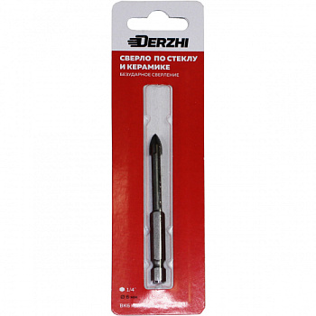 Сверло по стеклу и керамике Ø6мм DERZHI 8308-003