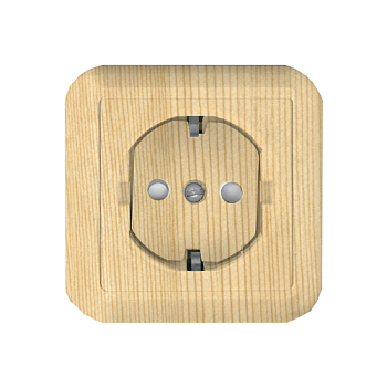 Евророзетка 1 ОП Прима с з/шт RA16-003/1i-7i сосна