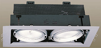 Светильник встраиваемый ориентируемый 2*G12/150Вт серебристый Россия