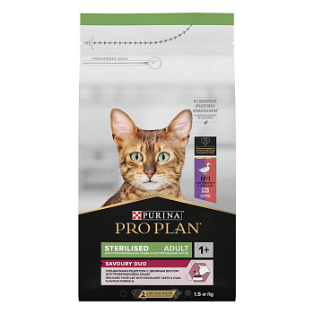 PRO PLAN Кошка Стерил Утка и Печень 6х1.5кг сухой корм 12384646