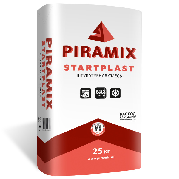 Штукатурная смесь PIRAMIX STARTPLAST 25 кг.   50шт./подд.