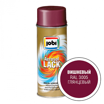 Эмаль аэрозольная глянцевая вишневая 520мл/270гр JOBI RAL3005
