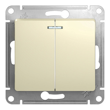 GSL000253 Выключатель 2кл с инд механизм бежевый SE