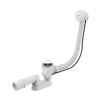 A51BM-80 Сифон для ванны автомат комплект, белый
