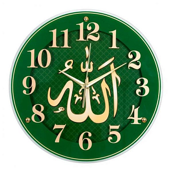 4040-104 (5) Часы настенные круг d=39см, корпус черный Молитва