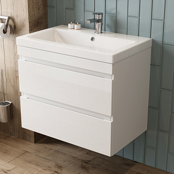 Комплект Тумба AURA САНТЕЛЬМО 80-2 пд + Мебельный умывальник Classica 80