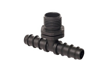 Тройник для трубки с внешней резьбой, 16/16 мм на 3/4" (1 шт.)