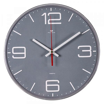 2524-022 (10) Часы настенные  круг d=25см, цвет серый Классика