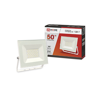 Прожектор LED 50W СДО-7 6500К 4000Lm БЕЛЫЙ IP65 IN HOME