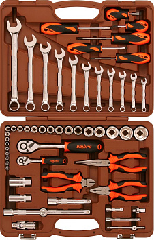 Набор инструмента универсальный 1/4" 1/2" DR 55 предметов 055005 (OMT55S)
