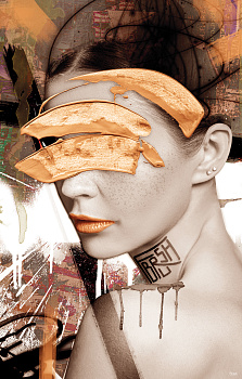 Картина Девушка гранж 110х70