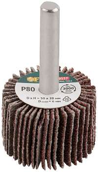 Диск лепестковый для дрели радиальный 30х20х6мм Р80 39557