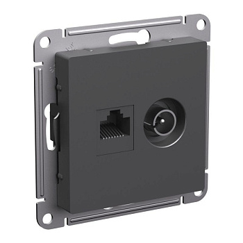 ATN001489 Механизм двойной розетки RJ45+TV Базальт SE