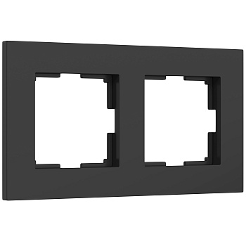 Рамка 2п W0022908 Slab Черный матовый  WERKEL a062800