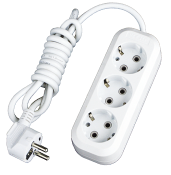 Евроудлинитель IEK 3 гнезда 3м ПВС 3х1 3.5кВт GENERICA WYP-10-10-03-03-Z-G