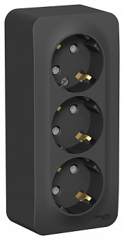 Евророзетка 3ОП 16А з/к Антрацит BLANCA BLNRA010316 (5/1) SE