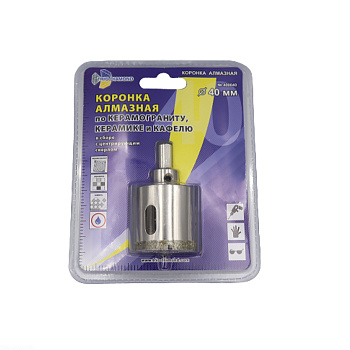 Коронка алмазная по керамике и кафелю с центрирующим сверлом Ø40мм Trio Diamond 400040