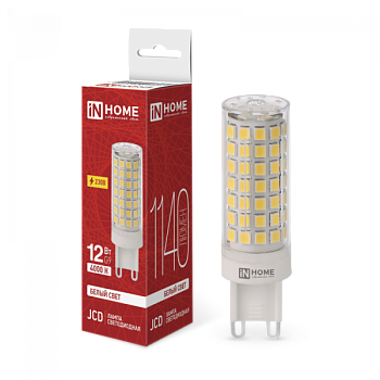 Лампа светодиодная LED-JCD 12Вт 230В G9 4000К 1140Лм IN HOME 4690612060323