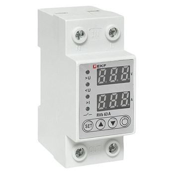 Реле напряжения и тока с дисплеем EKF RVb 63A rvb-m63a