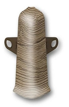 Дуб рустик / Угол наружный для плинтуса 85мм "Идеал Деконика"