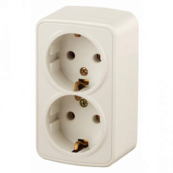 Евророзетка 2ОП 16А з/к СЛОНОВАЯ КОСТЬ INTRO POLO IP20 3-204-02 (1/12) Б0036131