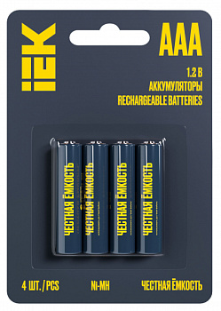 Аккумуляторная батарейка AAA 1100mAh HR03 Ni-MH GREEN IEK AAK-NIMH-03-1100-L04 