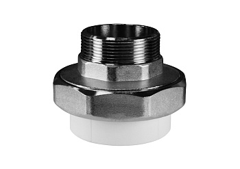 Муфта комб.разъём.(американка) с наружной резьбой  20х1/2" (175/25) (Valfex) БЕЛАЯ