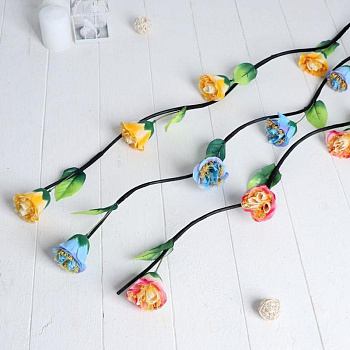 декор тинги 160см розы крупные (фасовка 5шт, цена за 1шт) микс 140071