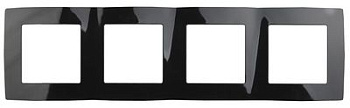 Рамка 4 постовая Черная 12-5004-06 ЭРА12 Б0014776
