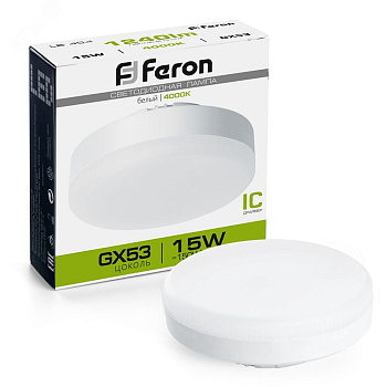 Лампа GX53 LED 15Вт 220В 1220Лм 4000К FERON LB-454 25836