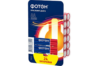 Алкалиновые щелочные батарейки ФОТОН LR6 AA (1/24) 22985