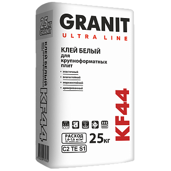Клей  GRANIT ULTRA LINE KF-44 для крупноформатных плит эластичный белый 25 кг 