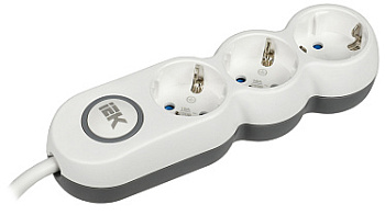 Евроудлинитель IEK UNO 3 гнезда 5м ПВС 3х1,5мм 3.5кВт с выключателем WYP53-16-03-05-ZK