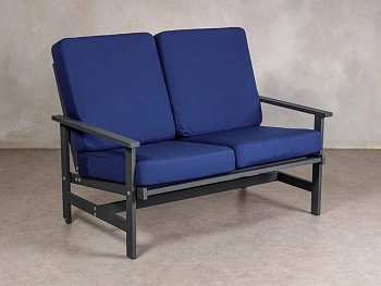 Комплект: Диван 2-местный + Подушка большая синяя 4шт