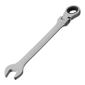 Ключ комбинированный трещоточный шарнирный 17мм CrV зеркальный хром Matrix Professional 14869