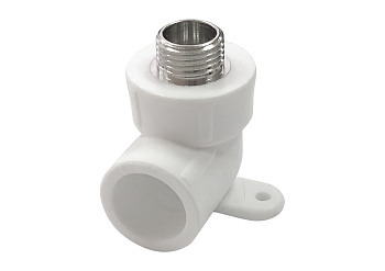 PRO Угол с наружной резьбой (простое крепление) 20х1/2" (80/20) (Valfex) БЕЛЫЙ