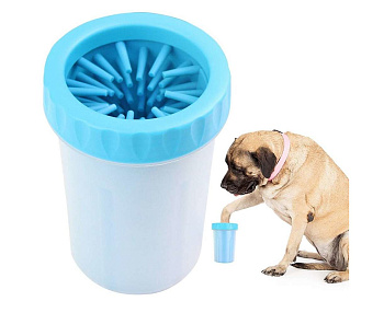 Уют Лапомойка S, голубая D 8,5см верх, D 7,5см дно, высота 11см 1*100 ЛМ02