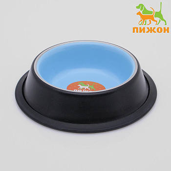 Миска с нескользящим основанием двухцветная универсальная, 225 мл, голубая   4797288