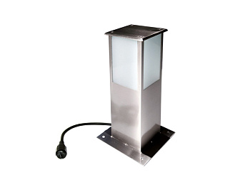 Столб прямоугольный из нерж стали,ударопрочный пластик Н=30см 64210