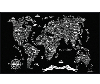 8257058 Картина  Victoria Stenova  MAPS /70*110 холст,черная рама