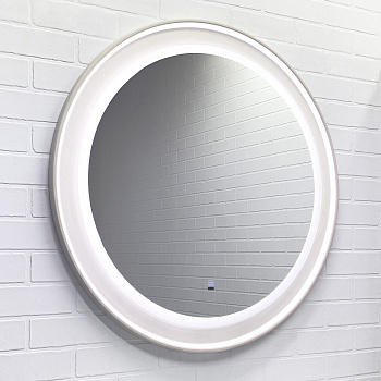 COMFORTY. Зеркало "Ереван-80" LED-подсветка, бесконтактный сенсор, антизапотевание, серый шёлк