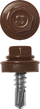 Саморез кровельный по металлу 5,5х25 RAL 8017 (250шт)