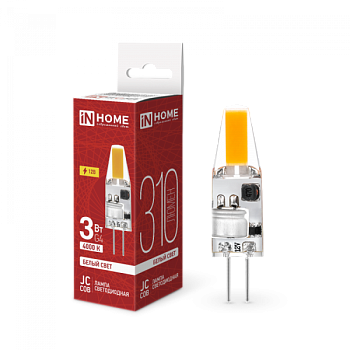 Лампа G4 12В LED-JC-COB 3Вт 4000К 310Лм IN HOME 4690612060231