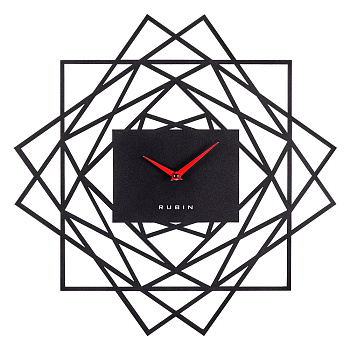 5019-001 (5) Часы настенные из металла, d=50 см, открытая стрелка, черный Геометрия