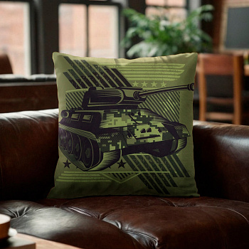 Подушка декоративная Этель "Танк" 40х40см велюр 100% п/э 5447017