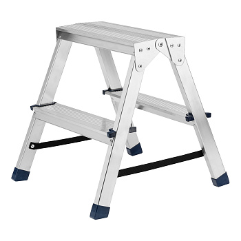 Стремянка двусторонняя, алюминиевая 2 ступени (43см) ТМ Мега