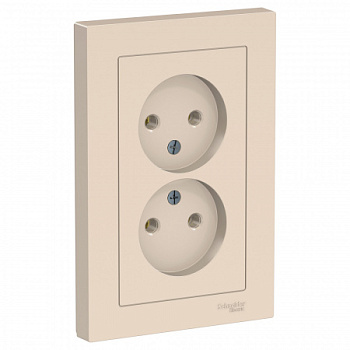 ATN000220 Механизм двойной розетки без з/к в сборе Бежевый SE